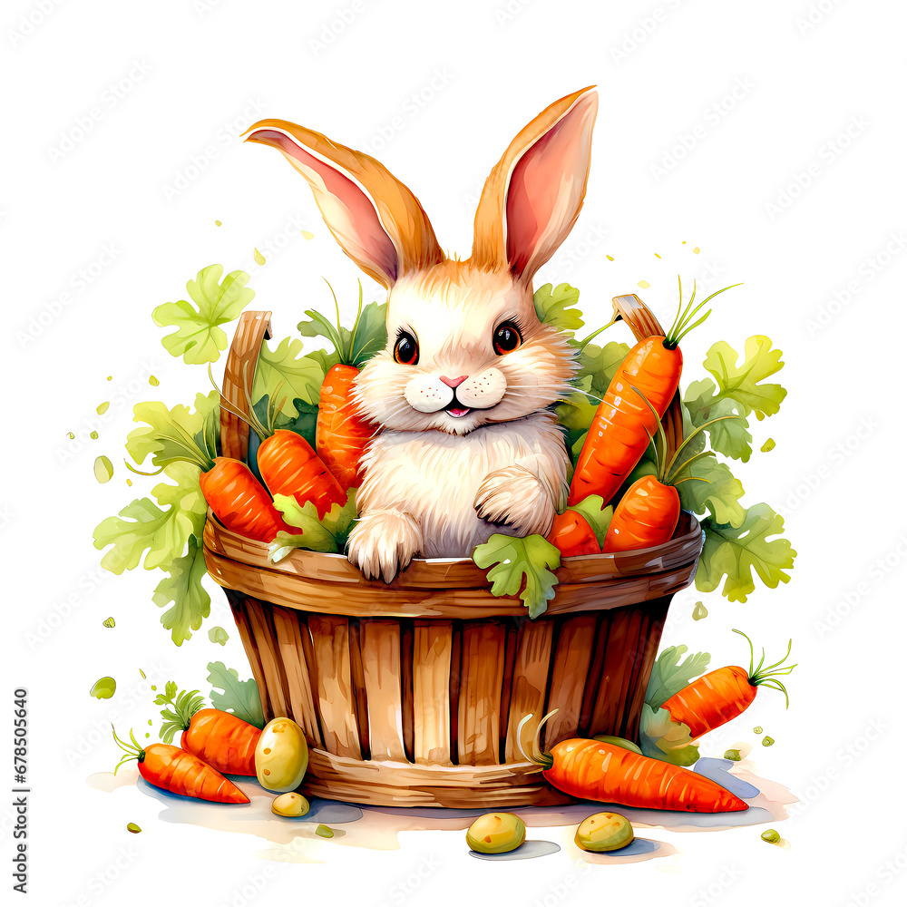 Bunny in a basket