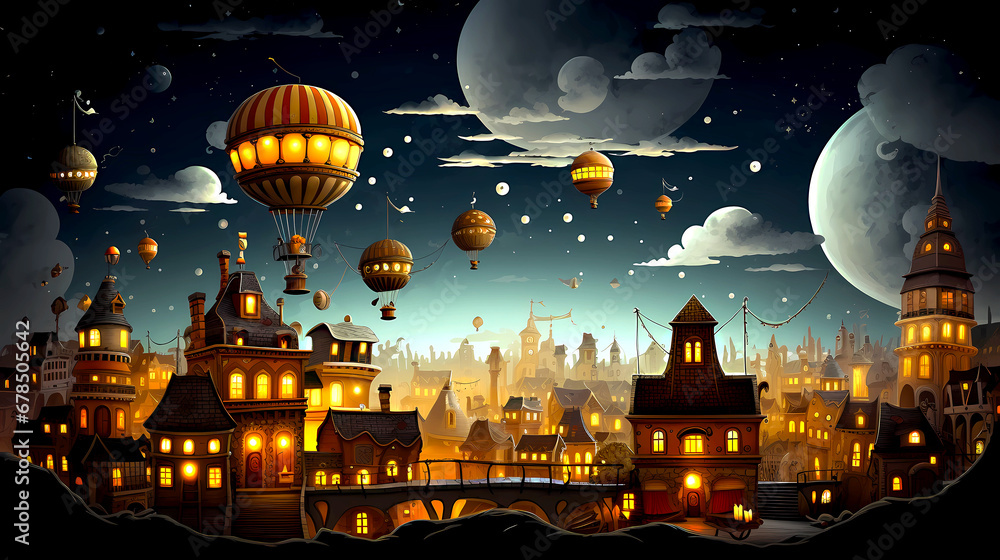 Fantasy city night