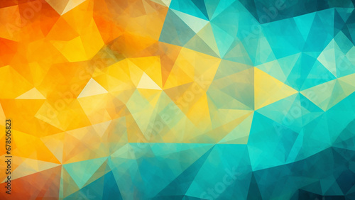 Sunshine Yellow and Turquoise Geometric Mosaic Vibrant Pattern © icehawk33