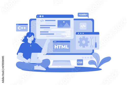 Web Developer coding and building functional websites and web applications.
