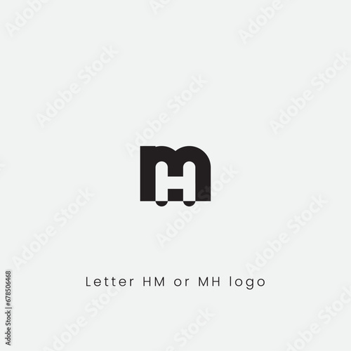 MH or HM letter logo design icon simple and minimal