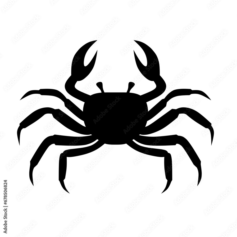 Crab silhouette vector. Crab silhouette can be used as icon, symbol or sign. Crab icon vector for design of ocean, undersea or marine Crab silhouette vector. Crab silhouette can be used as icon, symbol or sign. Crab icon vector for design of ocean, undersea or marine
