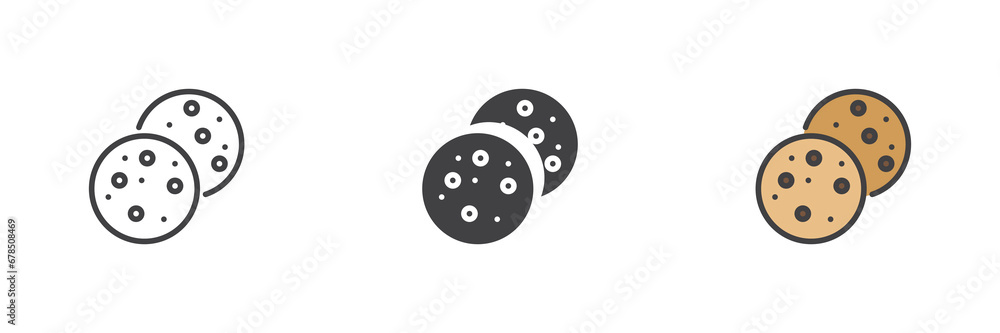 Fototapeta premium Biscuits cookie different style icon
