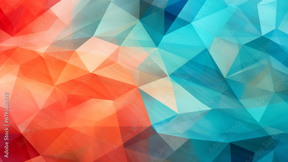 Obraz premium Vibrant Coral and Aqua Geometric Mosaic Modern Design
