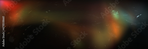 Damaged dusty photo film texture. Vector realistic illustration of abstract blurred orange and black background, light leak effect, vintage footage, retro flare for nostalgic pictures, sunlight flash