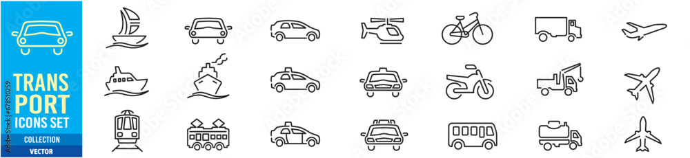 Naklejka premium Set of transport icons Vector