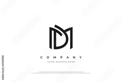 Initial Letter DM Logo Design Vector