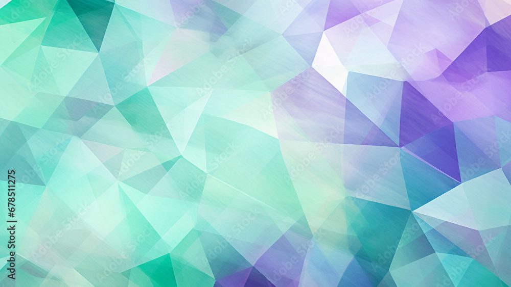 Fototapeta premium Vibrant Geometric Mosaic Mint Green and Lilac Abstract Pattern