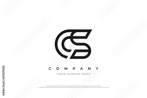 Initial Letter CS Monogram Logo Design Vector