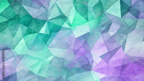 Vibrant Geometric Mosaic Mint Green and Lilac Abstract Pattern