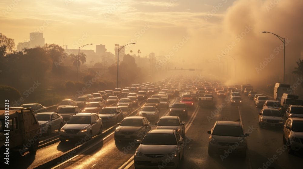 Traffic jams on the highway, dust, dirt, and impurities in the air The car was foggy and very covered.