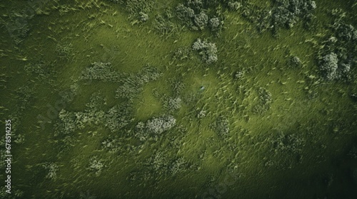 Capturing an aerial perspective, observe the gentle movement of grass blades swaying in the wind across a vast field