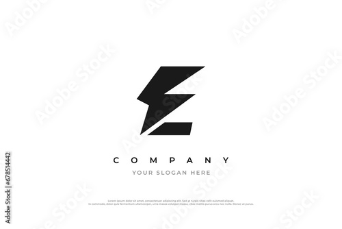 Initial Letter E Energy Logo Design Vector photo