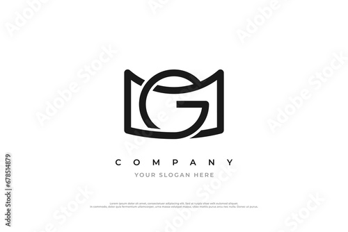 Simple Initial Letter MG or GM Logo Design Vector photo