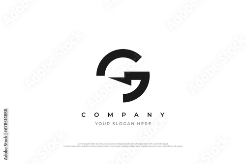 Initial Letter G Bolt Logo Design Vector