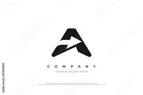 Initial Letter A and Arrow Logo Design Vector