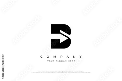 Initial Letter B Arrow Logo Design Vector