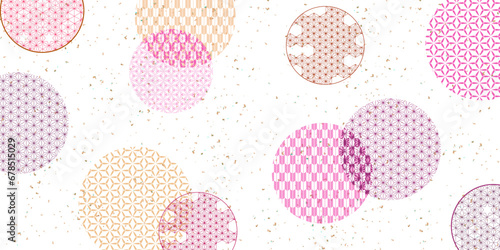 和柄　模様　カラフル　背景	　