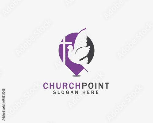 Church logo design. Christian symbols. The cross of Jesus Christ.