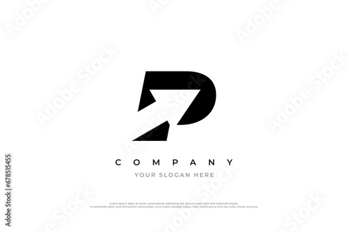 Initial Letter P Arrow Logo Design Vector