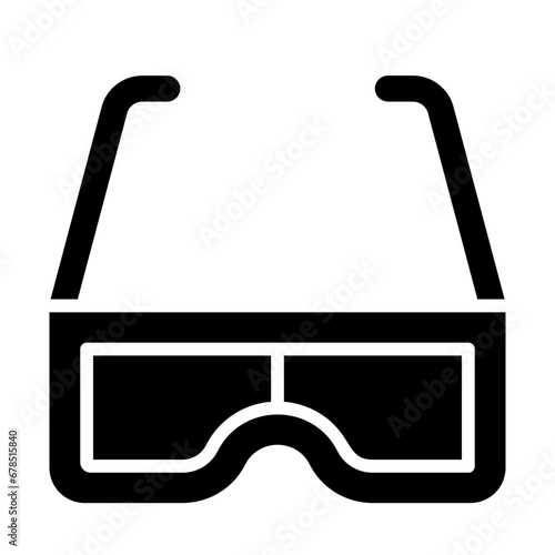 Stereoscopic glasses, 3D eyewear, three dimensional spectacles, 3D viewers, 3D goggles icon and easy to edit.