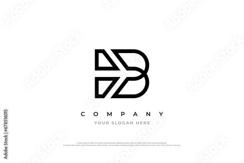 Initial Letter B Plane Logo Design Vector