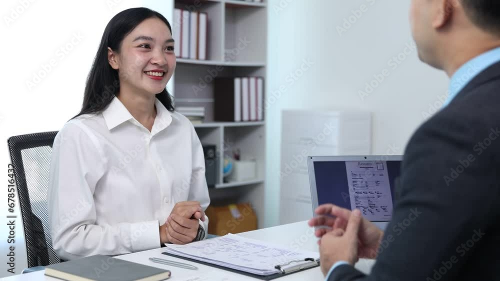 New employee interview with hr manager at office. Hiring staff, meeting new worker. New employee interview with hr manager at office. Hiring staff, meeting new worker.