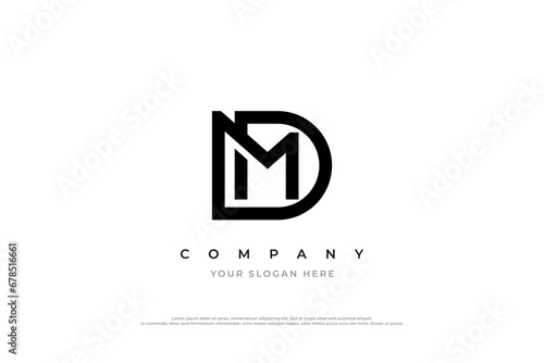 Letter DM Logo or MD Monogram Logo Design