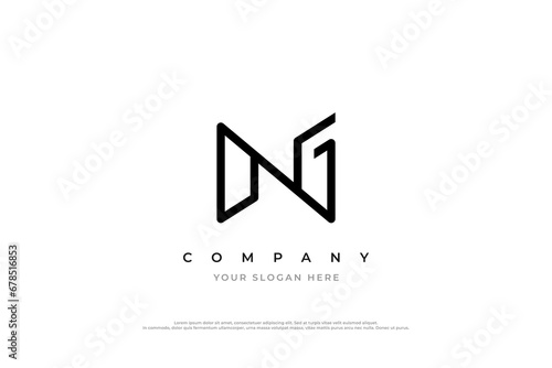 Minimal Initial Letter NG Monogram Logo Design Vector