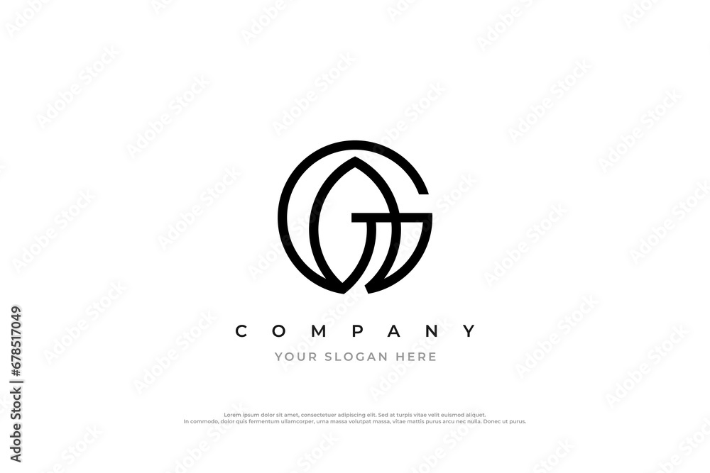 Minimal Letter G Leaf Logo Design Vector Minimal Letter G Leaf Logo Design Vector