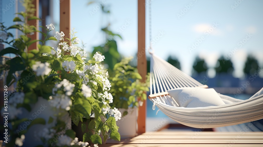 Sleek hammock, contemporary swing, modern design, outdoor comfort