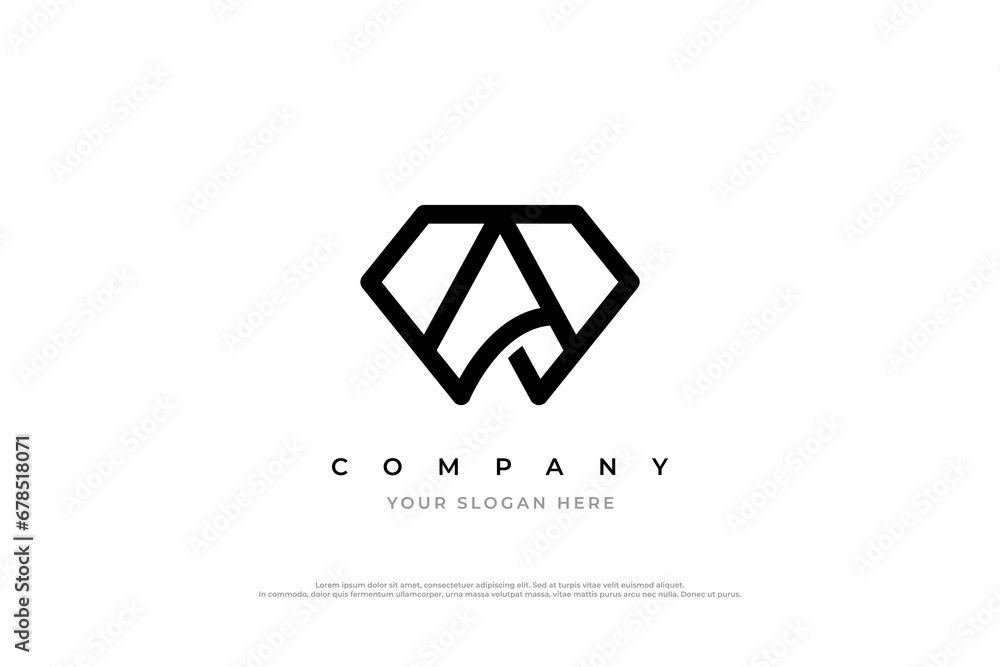 Fototapeta premium Diamond Letter A Logo Design
