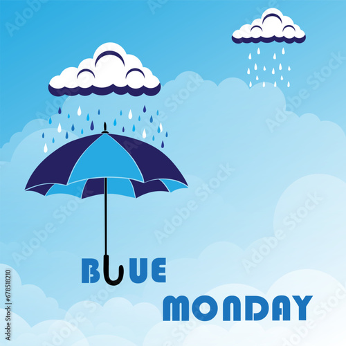 blue monday vector illustration. it is suitable for card, banner, or poster