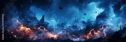 Blue Lightning Abstract Seamless Background , Banner Image For Website, Background abstract , Desktop Wallpaper