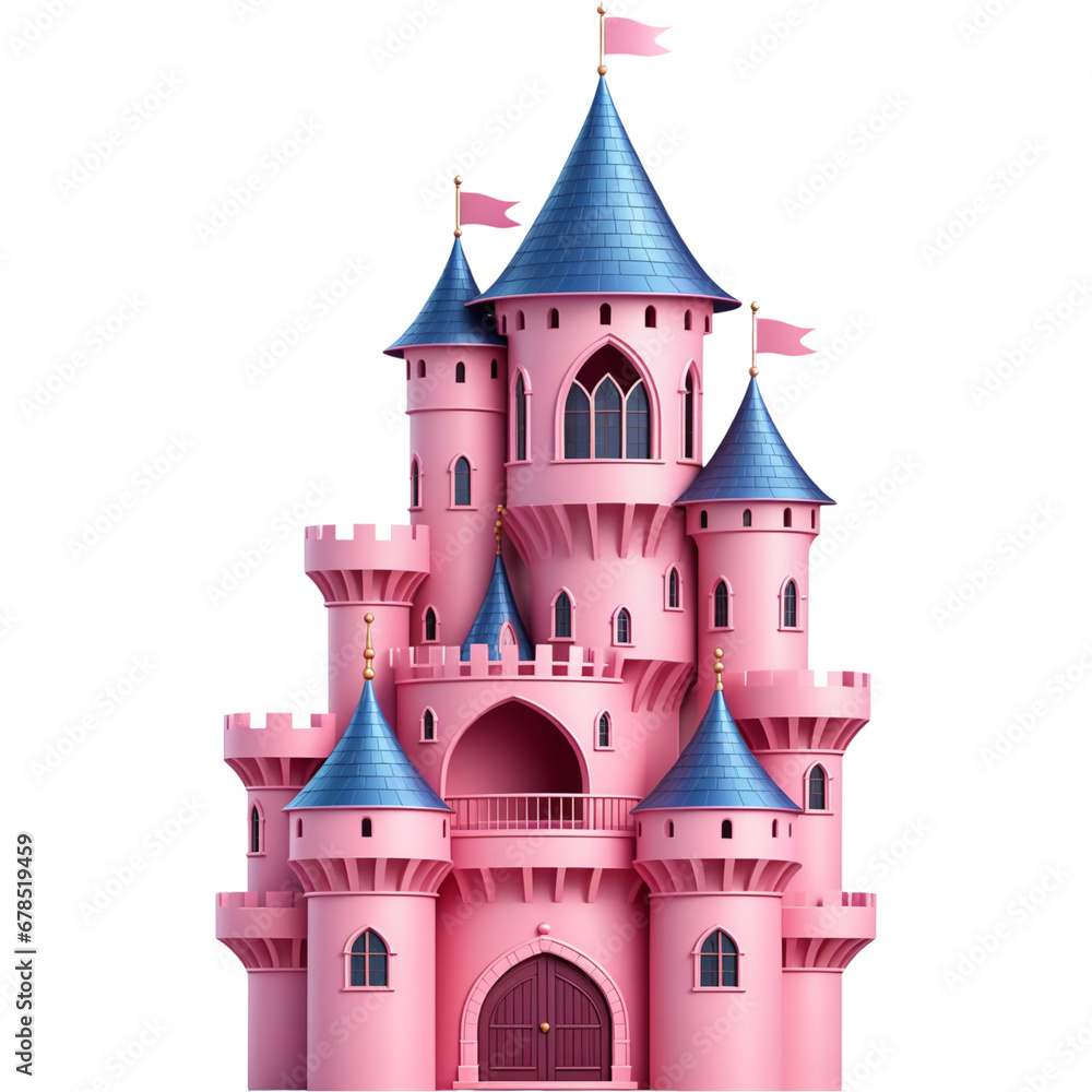 Realistic pink castle