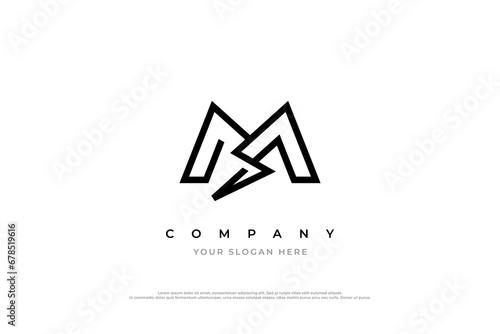 Letter M Volt Logo Design