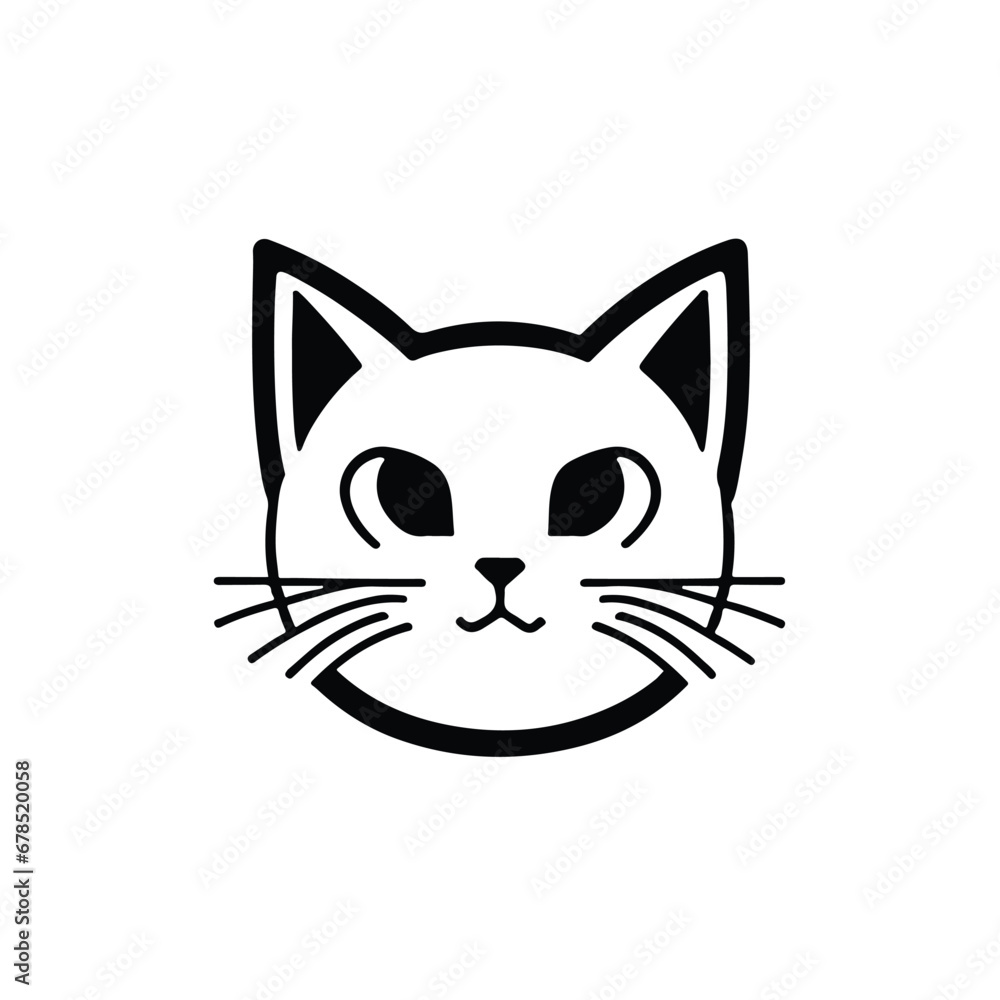 head Icon of cat face. Flat outline style. head Icon of cat face. Flat outline style.