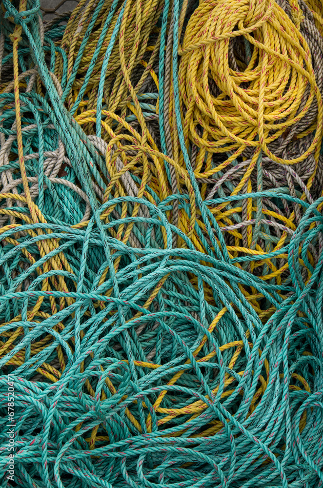 Close-up of fishing ropes