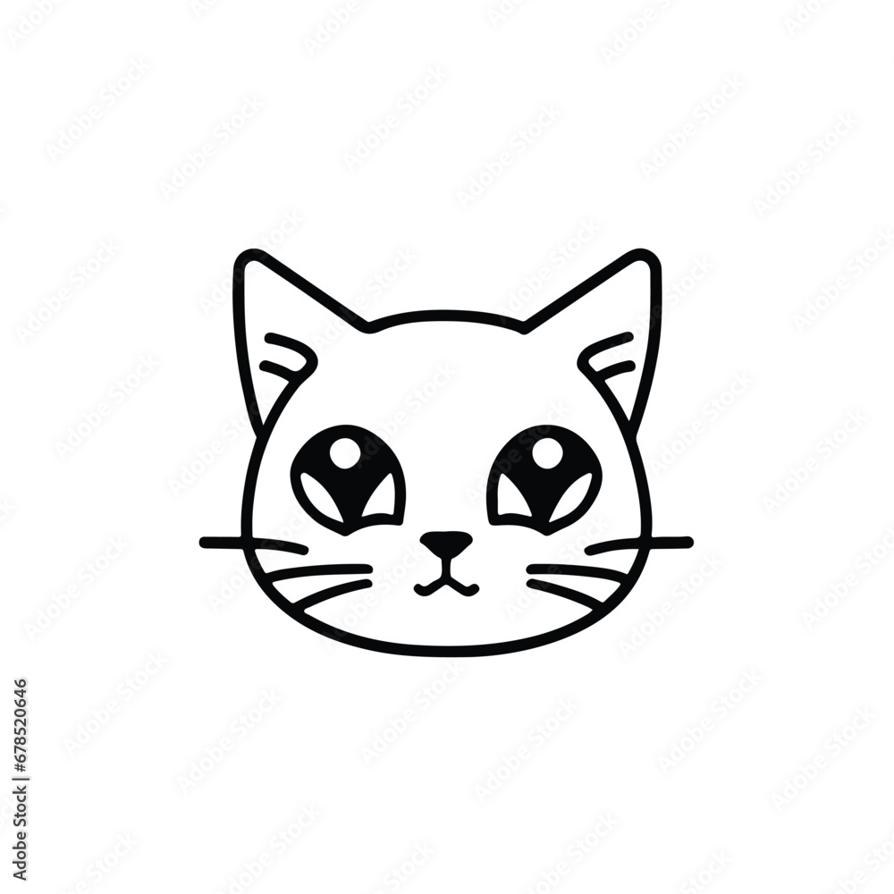 head Icon of cat face. Flat outline style. head Icon of cat face. Flat outline style.