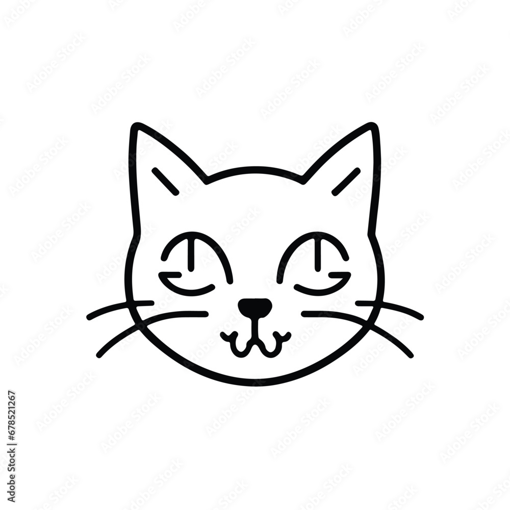 head Icon of cat face. Flat outline style. head Icon of cat face. Flat outline style.