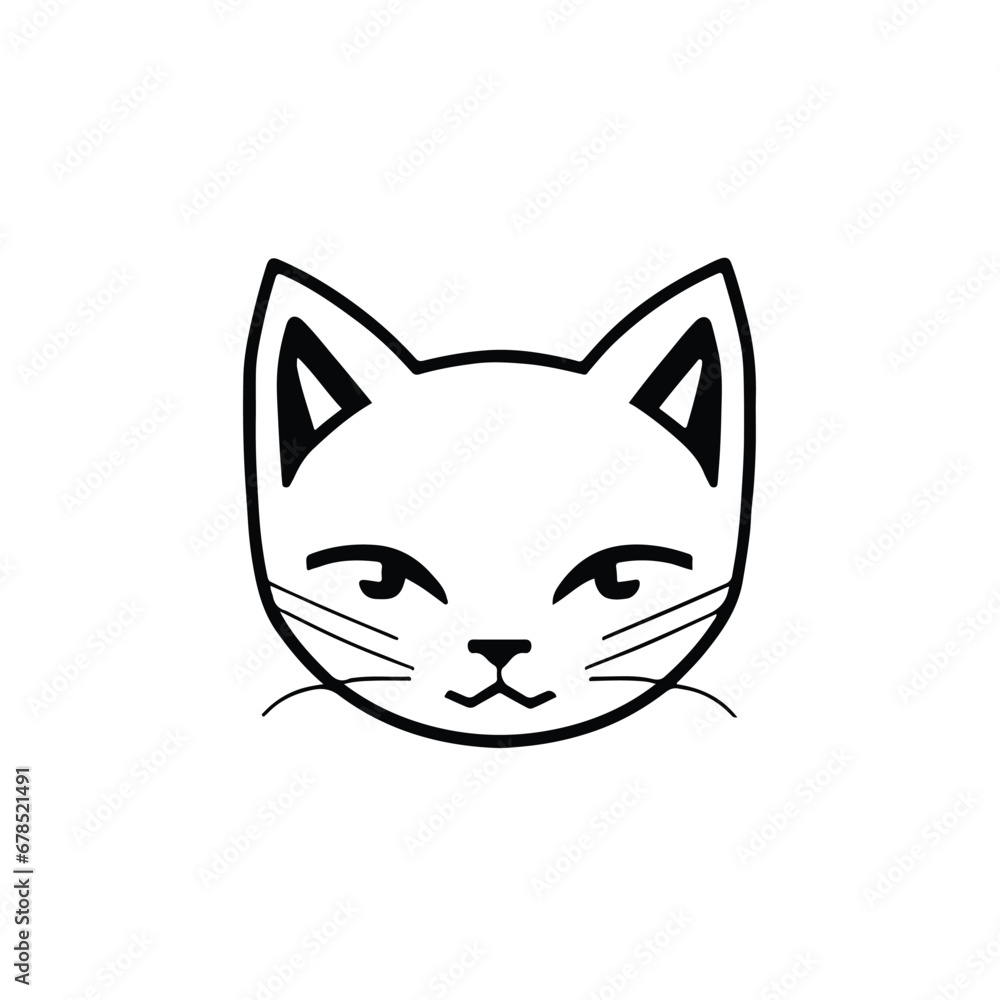 head Icon of cat face. Flat outline style. head Icon of cat face. Flat outline style.