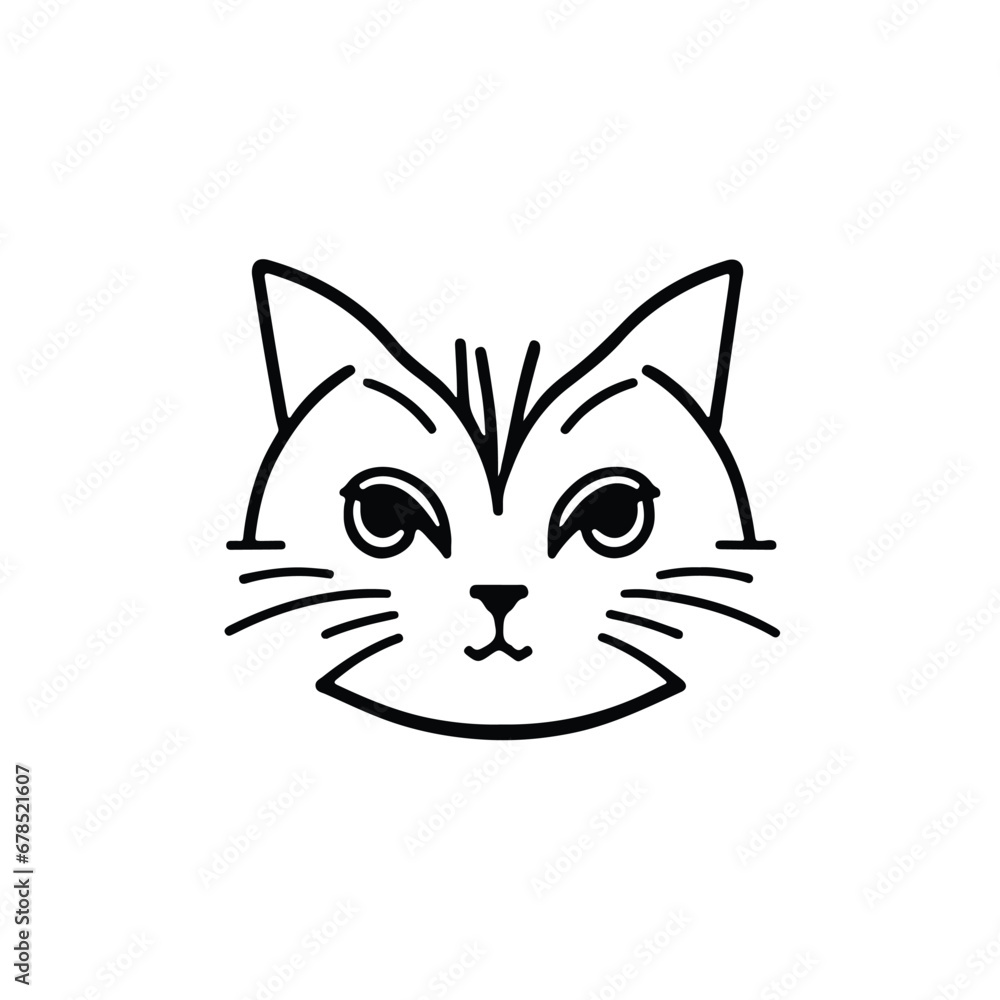head Icon of cat face. Flat outline style. head Icon of cat face. Flat outline style.