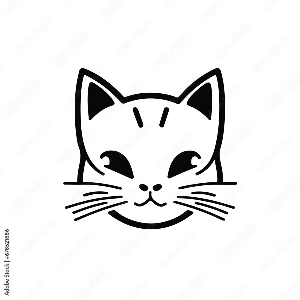 head Icon of cat face. Flat outline style. head Icon of cat face. Flat outline style.