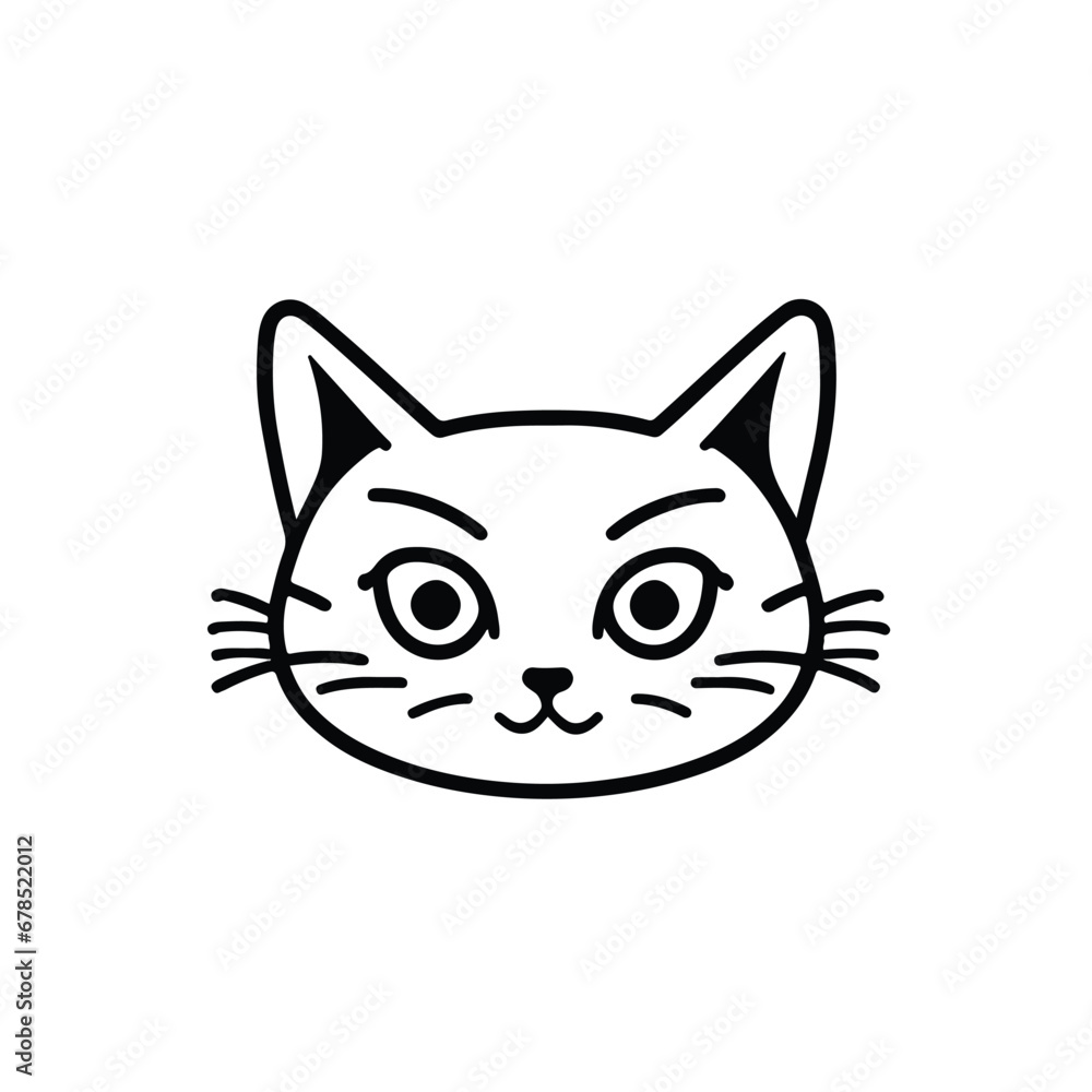 head Icon of cat face. Flat outline style. head Icon of cat face. Flat outline style.