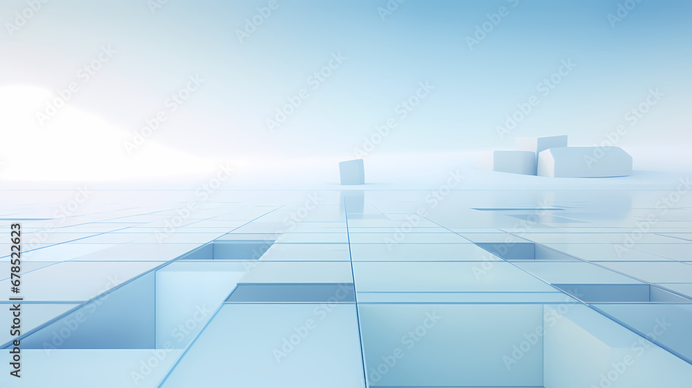 Fototapeta premium Textured floor, wide horizon product commercial photography background, PPT background, 3D rendering, car display scene