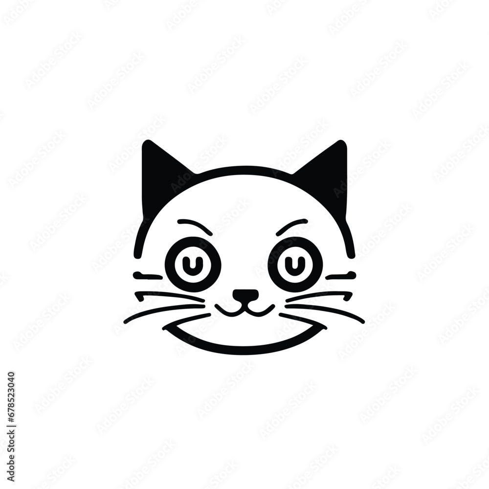 head Icon of cat face. Flat outline style. head Icon of cat face. Flat outline style.
