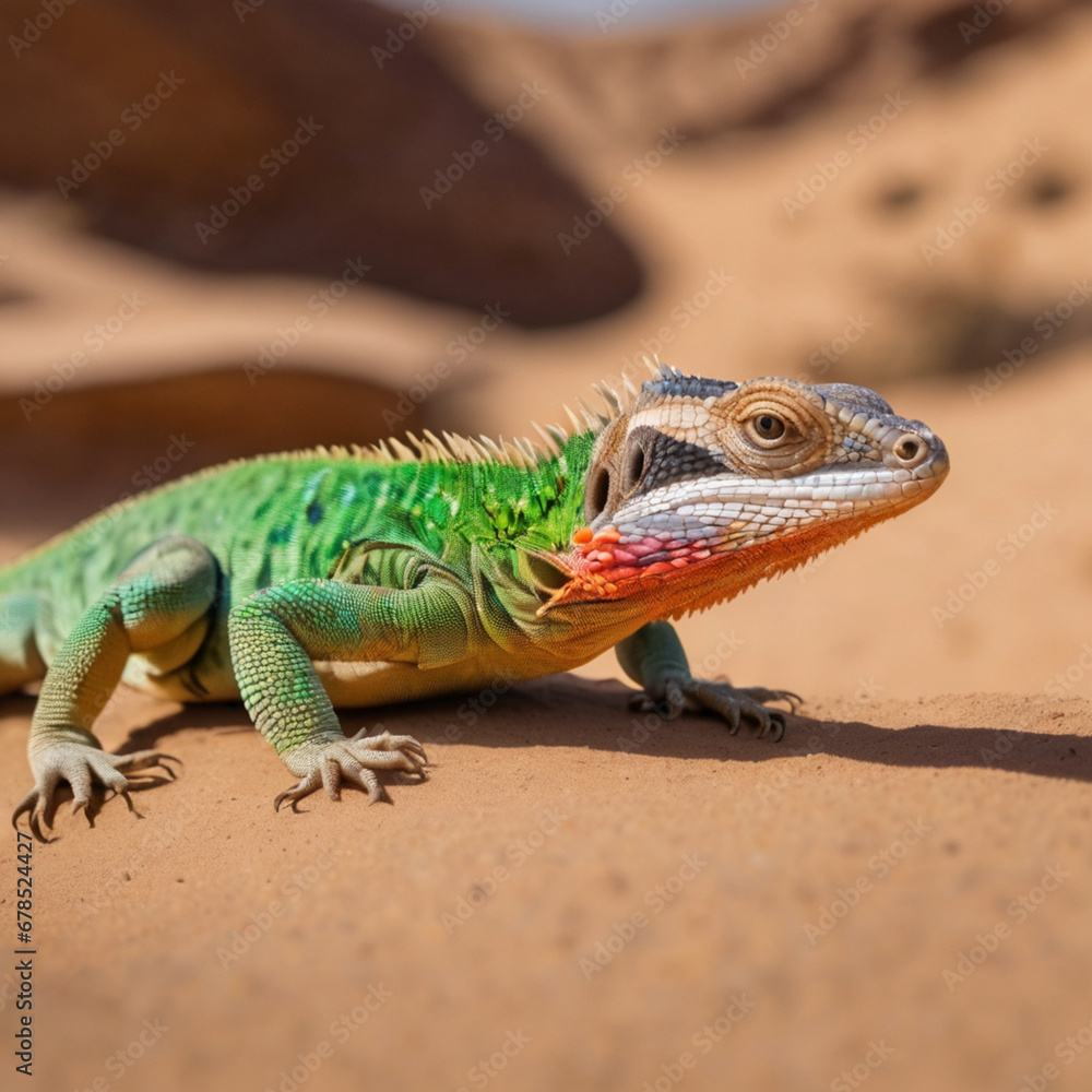 Fototapeta premium lizard in a desert