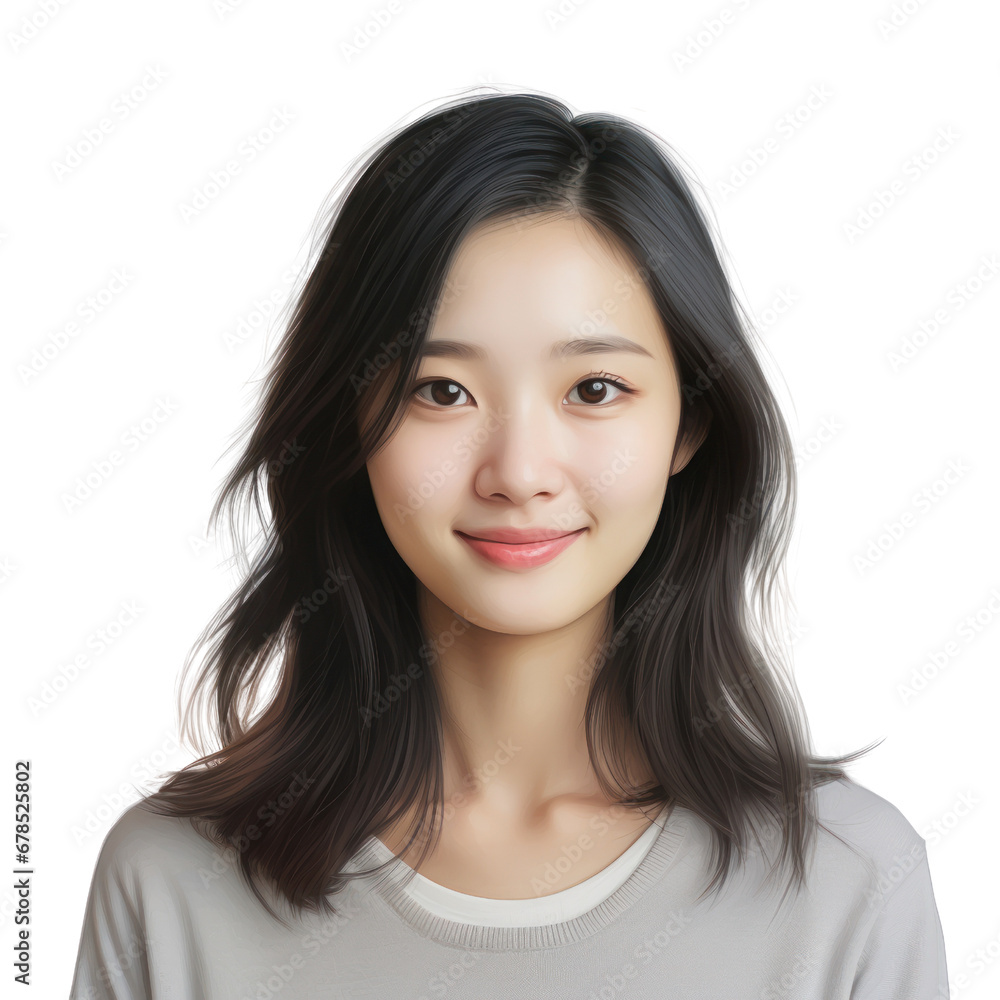 Asian student portrait on the transparent background Asian student portrait on the transparent background