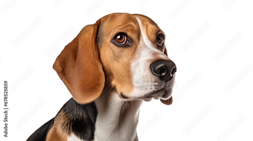 A beagle dog on the transparent background