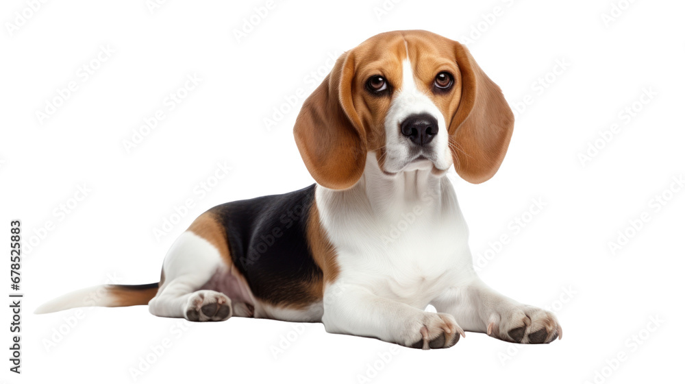 A beagle dog on the transparent background
